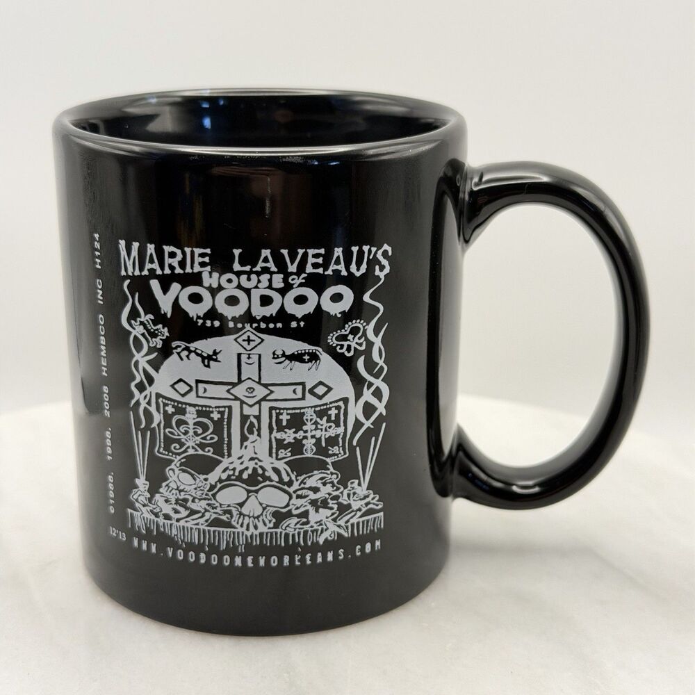 Marie Laveau's House of Voodoo Coffee Mug New Orleans Black Skull Souvenir